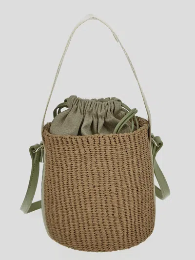 Chloé Small Woody Basket Bag In Green