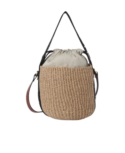 CHLOÉ CHLOÉ WOODY DRAWSTRING SMALL BASKET BAG
