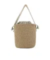 Chloé Woven Raffia Bucket Bag With Removable Strap In Nude