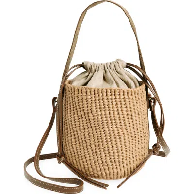 Chloé Small Woody Basket Bucket Bag In Beige