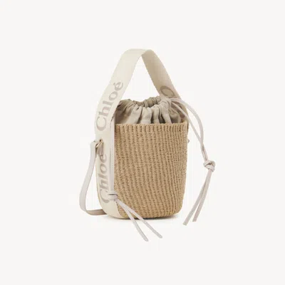 Chloé Petit Panier Woody En Fibres Naturelles Femme Gris Taille Onesize 100% Papier In Grey