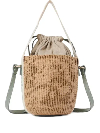 Chloé Small Woody Bucket Bag In Neutral