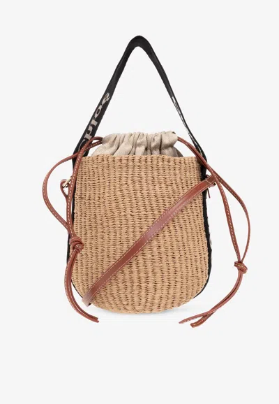 Chloé Small Woody Bucket Bag In Sand
