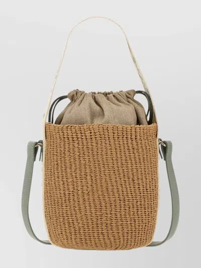 Chloé Small Woody Bucket Bag With Dual Handles In Brown