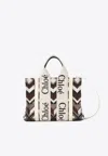 Chloé Small Woody Chevron Knitted Tote Bag In Multicolor
