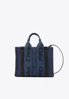 Chloé Small Woody Denim Tote Bag In Denim
