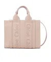 Chloé Small Leather Woody Tote Bag In Nude