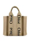 Chloé Small Woody Linen Tote Bags