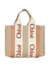 Chloé Small Woody Logo-detail Linen Tote Bag