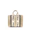 Chloé Small Woody Shearling Tote Bag In White