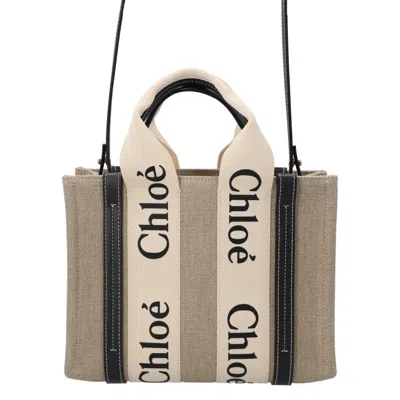 Chloé Small Woody Tote Bag Black In Neutral