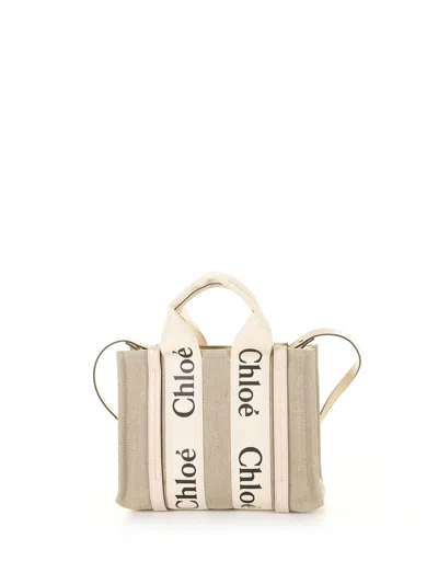 Chloé Small Woody Tote Bag In Cement Pink