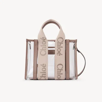 Chloé Small Woody Tote Bag In Jelly & Leather Beige Size Onesize 100% Thermoplastic Polyurethane, Calf-ski