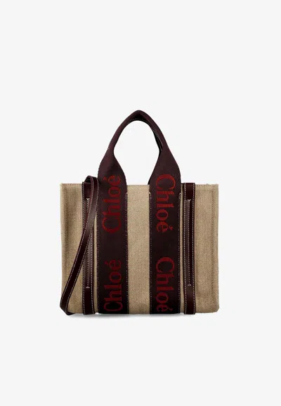 Chloé Small Woody Tote Bag In Multicolor