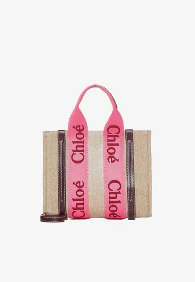 Chloé Small Woody Tote Bag In Multicolor