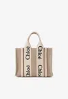 Chloé Small Woody Tote Bag In Natural