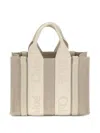 Chloé Small Woody Tote Bag In Neutral