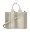 Chloé Woody Linen Small Tote Bag In Nude