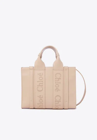 Chloé Small Woody Tote Bag In Pink