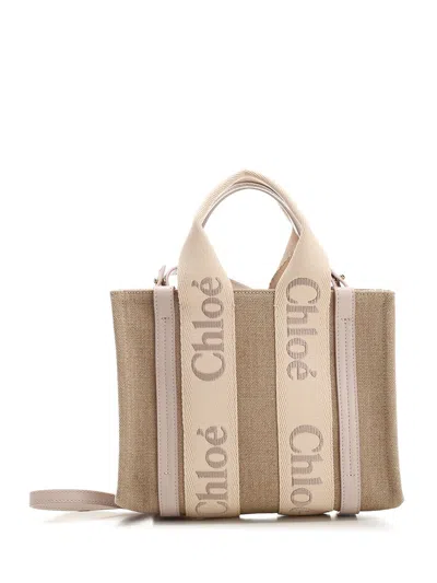 Chloé Small Woody Tote Bag In Wild Grey
