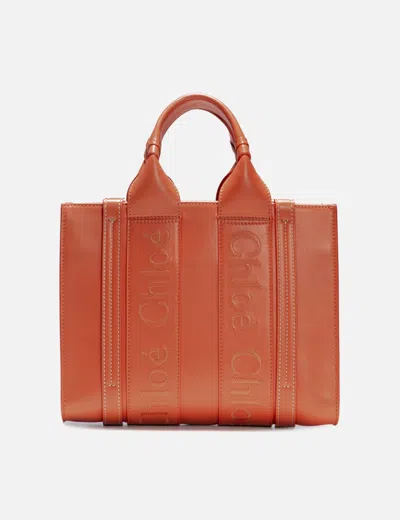 Chloé Small Woody Tote In Orange