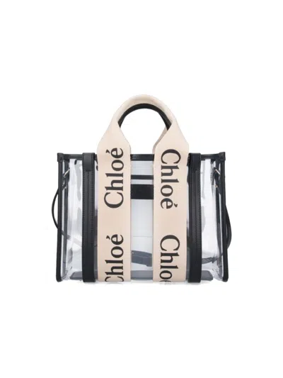 Chloé Small "woody" Transparent Tote Bag