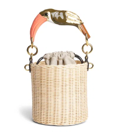 Chloé Small Woven Tropicus Bucket Bag In Neutral
