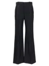 Chloé Black Pants With High Waist And Wide Leg In Viscose Blend Stretch Woman In Black