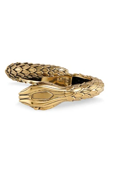 Chloé Snake Cuff Bracelet In Gold