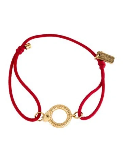 Pre-owned Chloé Snake Fabric Wrap Bracelet In Red