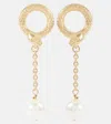 Chloé Snake Faux Pearls Drop Earrings In Gold