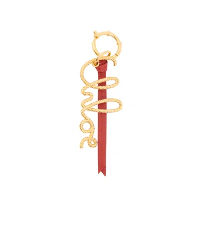 Chloé Snake Keychain In Nude