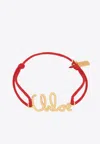 Chloé Snake Logo Lettering Bracelet In Red