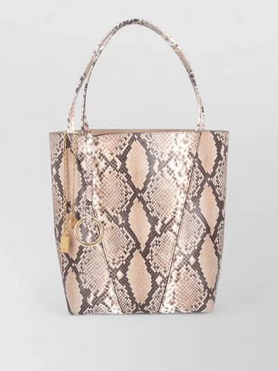 Chloé Snake Print Bucket Bag Dual Handles Hardware In Multi