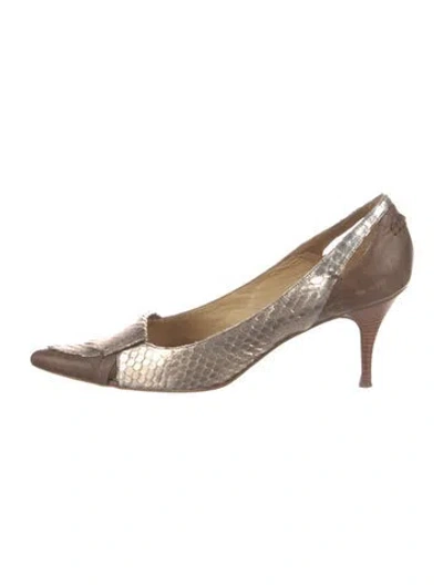 Pre-owned Chloé Snakeskin Colorblock Pattern Pumps