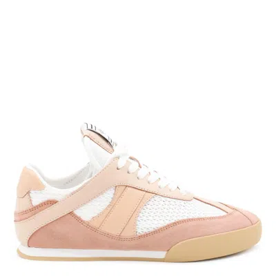 Chloé Kick Leather And Suede-trimmed Mesh Sneakers In Red