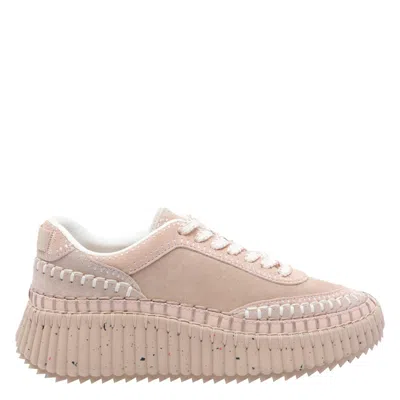 Chloé Low Top Sneakers Contrast Stitching In Neutral