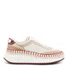 Chloé Nama Low-top Suede Sneakers With Leather Inserts In Multi