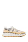 Chloé Woman Sneakers Beige Size 11 Textile Fibers In Nude