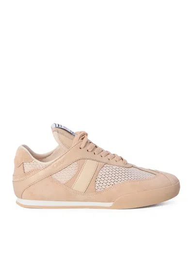 Chloé Kick Peachy Pink Sneaker In Mesh And Leather In Neutral