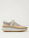 Chloé Nama Embroidered Suede And Recycled-mesh Sneakers