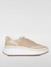 Chloé Nama Embroidered Suede And Recycled-mesh Sneakers In Beige