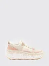 Chloé Nama Low-top Mesh Sneakers With Suede Inserts In Pink