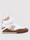 Chloé Kick Natural Brown High-top Sneaker In Mesh And Leather In Brown