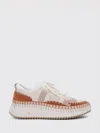 Chloé Nama Embroidered Suede And Recycled-mesh Sneakers In Brown