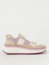 Chloé Baskets Nama Femme Violet Taille 45 100% Polyester, Cuir De Veau In Ecru