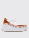 Chloé Chloe Nama Panelled Leather Flatform Sneakers In Multi