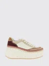 Chloé Nama Suede-trimmed Leather Platform Sneakers In White