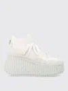 Chloé Baskets Compensées Nama Femme Blanc Taille 37 100% Cuir De Veau In Weiss