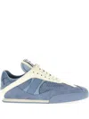 Chloé Kick Suede And Leather-trimmed Mesh Sneakers In Clear Blue